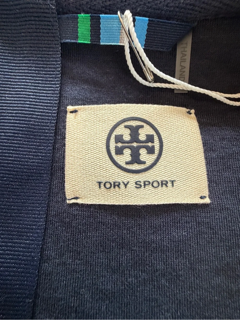 NWT Tory Burch Sherpa Fleece Quilted Jacket - Navy and Forest Green